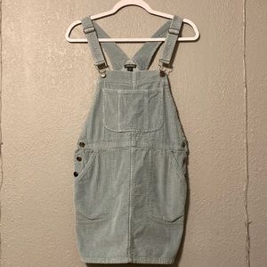 Light blue corduroy overall dress